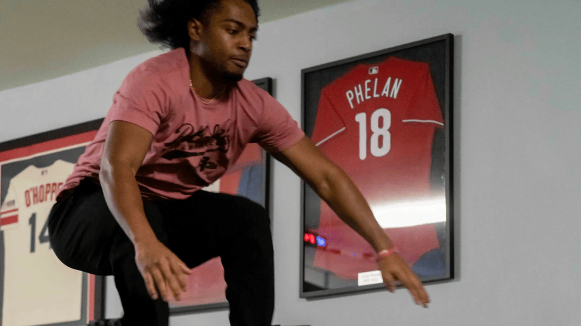 man jumping at Belding Performance