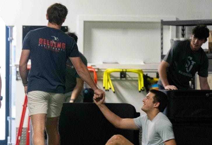 Mans handshake at Belding Performance